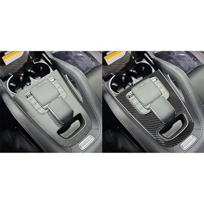NVCNX Carbon Fiber Accessories for Mercedes Benz GLE 350 450 450e 2020-2026 2021 2022 2023 2024 2025 Center Console Gear Shift Panel Cover Interior Trim Overlay Sticker Decal 1PC Without Pointed Ends - color: Center Console Gear Shift Panel Trim A2
