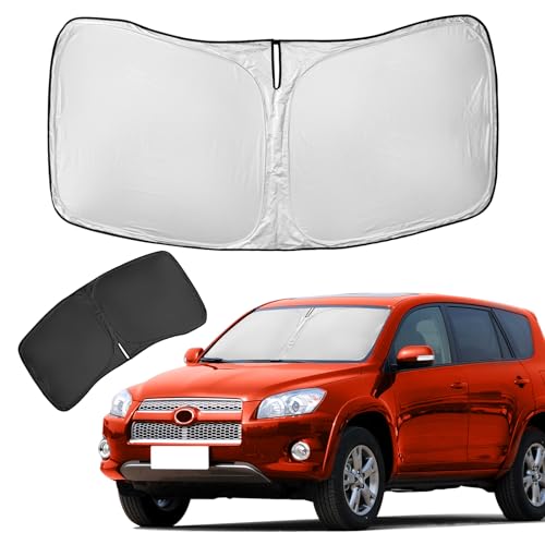 for Toyota RAV4 2013-2018 Sun Shade Sunshade Windshield Cover - 4 Layers Front Window Shade for RAV-4 Custom Fit Sun Visor - 240T Retractable Shade Blocks UV Rays Car Accessories - size: for RA4 2013-2018
