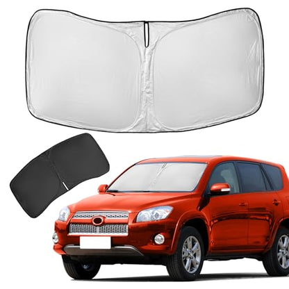 for Toyota RAV4 2013-2018 Sun Shade Sunshade Windshield Cover - 4 Layers Front Window Shade for RAV-4 Custom Fit Sun Visor - 240T Retractable Shade Blocks UV Rays Car Accessories - size: for RA4 2013-2018
