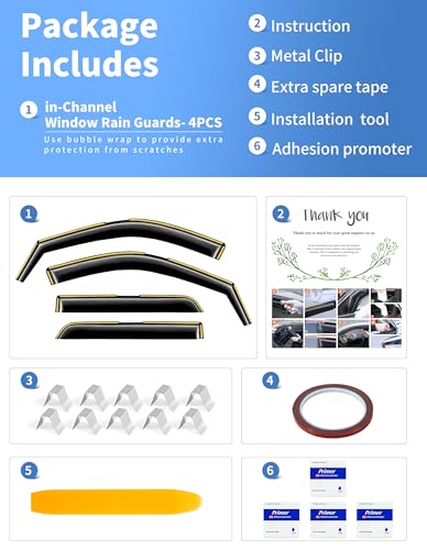 in-Channel Window Rain Guards Fit for Toyota Camry 2018 2019 2020 2021 2022 2023 2024 Low Profile Rain Guard Side Window Deflectors Window Visor Vent Visors Vent Shades Car Accessories - size: Fit for 2018-2024 Toyota Camry