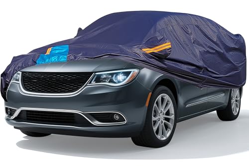 Car Cover Waterproof All Weather, 6 Layers Outdoor Full Exterior Cover Rain Sun UV Snowproof Protection with Zipper Cotton, Mirror Pocket for Chrysler Voyager - style: Chrysler Voyager