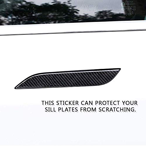 Door Handle Sills Protection Kit 4K Real Carbon Fiber Cover Compatible with Model S (4 Pieces Set)