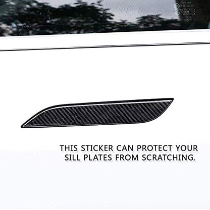 Door Handle Sills Protection Kit 4K Real Carbon Fiber Cover Compatible with Model S (4 Pieces Set)