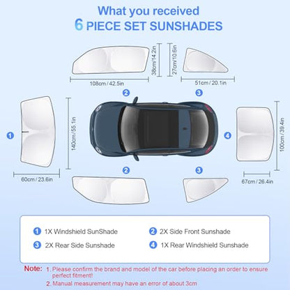6pcs Car Window Shades for Volkswagen VW Beetle 2012-2019 Accessories,Windshield Side Rear Full Sunshade,Sun Visor UV Blocking, Privacy Protection and Blackout for Camping Outdoor - size: for Volkswagen VW Beetle2012-2019