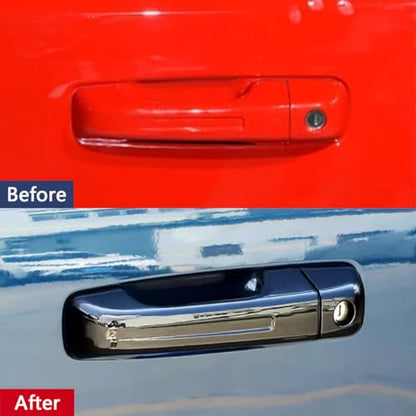 Car Accessories Fit for Dodge Ram 1500 2025 2024 2023 2022 2021 2020 2019 Door Handle Cover Trims （Glossy Black W/O Smart Hole ABS 8PCS - color: Glossy Black W/O Smart Hole