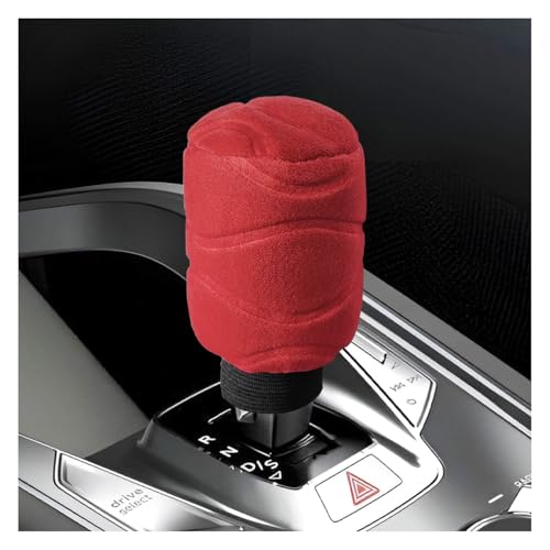 Car Gear Shift Knob Cover, Universal Automotive Gear Lever Handle Protector Cover, Vehicle Stick Shifter Cover Car Interior Decoration Accessories for Most Cars, SUVs, Trucks (Red) - color: Red