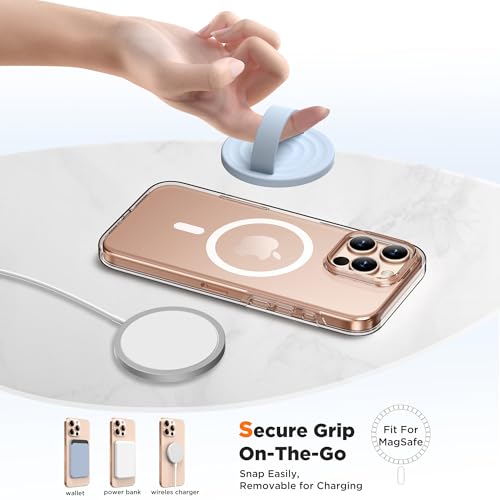 Magnetic Phone Grip Ring Holder, Liquid Silicone Magnet Cell Phone Grip Finger Loop, Compatible with Magsafe, Back of Phone for iPhone 17/16/15/14/13/12 Series, Baby Blue - color: Baby Blue
