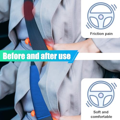 2PCS Long Car Seat Belt Cover Pads, Soft Mesh Seatbelt Shoulder Strap Protector Pad for Comfort Driving, Breathable Car Seat Belt Pad Harness Cushion Protect Your Neck and Shoulder (Blue) - color: Blue