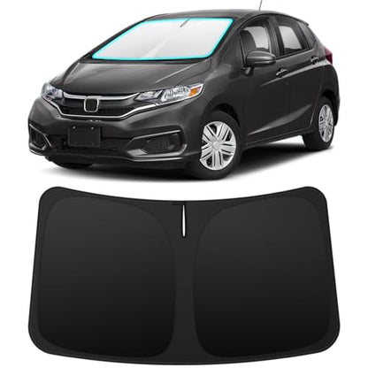 INSAUTO Custom Fit Windshield Sun Shade Accessories for Honda Fit 2007-2020, Foldable Front Window Sunshade, UV & Heat Reflector, Keeps Interior Cool, Includes Storage Bag - size: for 2007-2020 Honda Fit