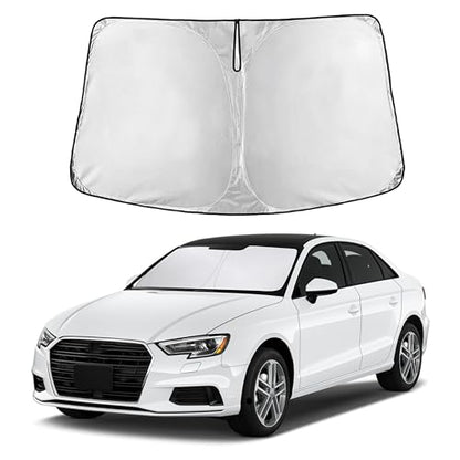 EcoNour Windshield Sunshade Compatible for Audi A3 2014-2018 2019 2020, Sun Visor for Front Windshield & Window Sun Shade Cover, UV Heat Blocker & Protector, Car Accessories - size: For Audi A3 (2014-2020)