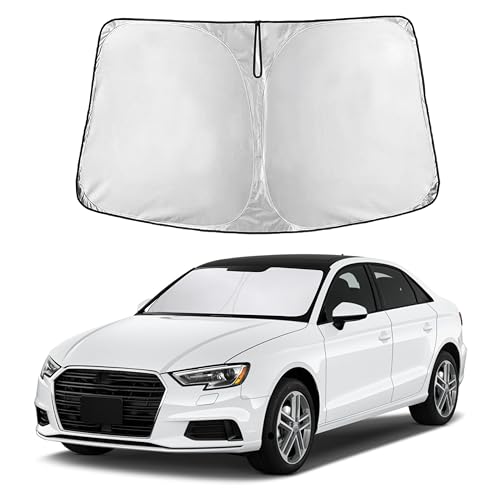 EcoNour Windshield Sunshade Compatible for Audi A3 2014-2018 2019 2020, Sun Visor for Front Windshield & Window Sun Shade Cover, UV Heat Blocker & Protector, Car Accessories - size: For Audi A3 (2014-2020)