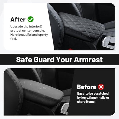 Autorder Center Console Cover for 2018-2024 BMW X3/BMW X4 2019-2025, Accessories Armrest Cushion Cover Nappa Leather Middle Console Covers X3 Console Cushion Pad Anti-Scratch - size: 18-24 BMW X3