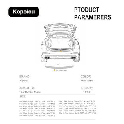Car Rear Bumper Protector 8.5 Mil Clear PPF Film for Car Paint Protection, Universal Door Entry Edge Guard & Scuff Plate Protector, Invisible Anti-Scratch Door Step Wrap for Cars, SUV, Trucks - size: TPU 8.5 mil 38.58"L x 4.33"W