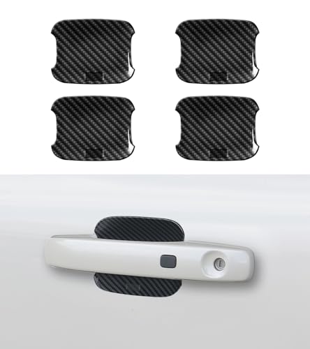 Exterior Door Handle Bowl Cover Trim Compatible with 2024 2025 2026 Ford Ranger XL XLT Lariat Raptor, 4 Pack Carbon Fiber Style Exterior Door Handle Covers Bowl Decoration (Exterior Door Handle Bowl) - color: Exterior Door Handle Bowl