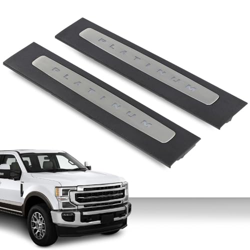 G-PLUS LED Illuminated Platinum Door Sill Plates Compatible with Ford F250 F350 F450 F550 Super Duty Crew Cab Only 2017-2022 Left and Right Door Sill Protector HC3Z-2613208-AA HC3Z-2613209-AA - size: 17-22 Ford F250