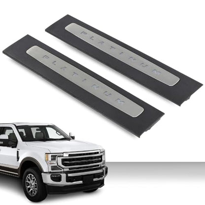 G-PLUS LED Illuminated Platinum Door Sill Plates Compatible with Ford F250 F350 F450 F550 Super Duty Crew Cab Only 2017-2022 Left and Right Door Sill Protector HC3Z-2613208-AA HC3Z-2613209-AA - size: 17-22 Ford F250