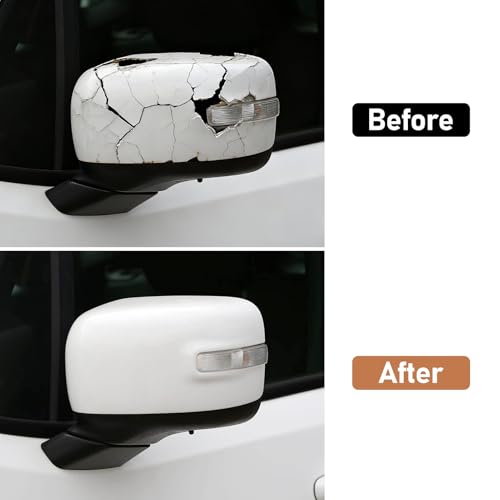 Moonlinks Compatible with Jeep Renegade Left Driver Side Mirror Cover Replacement 2015 2016 2017 2018 2019,White Left Side Clip-on Mirror Cap With Turn Signal Light Replaces for 5UW77TZZAA - color: Left White