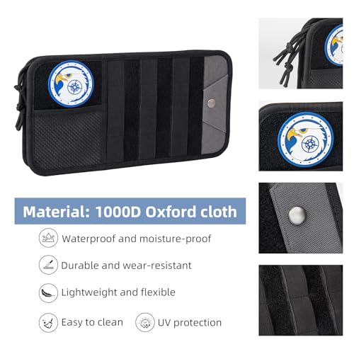 Car Sun Visor Organizer, Heavy Duty Molle Panel with Double Zipper Multi-Pockets & Glasses Clip, Tactical Storage Pouch for Cars, SUVs, Trucks (2 Pack) - size: 2 Pack