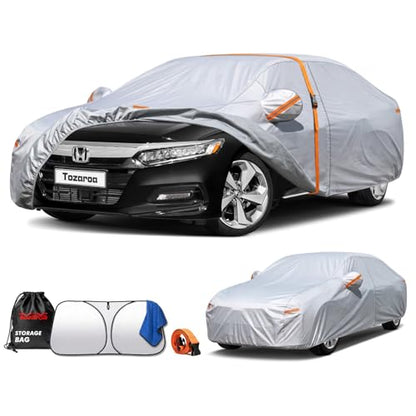 Car Cover Waterproof All-Weather,Heavy-Duty Outdoor Full Exterior Automobiles Sedan/Coupe (Length 186-193 inch) with Windshield Sun Shade Universal Fit Toyota Camry, Tesla Model 3, Accord etc - size: Fit Sedan Length 186-193 inch(3XL)