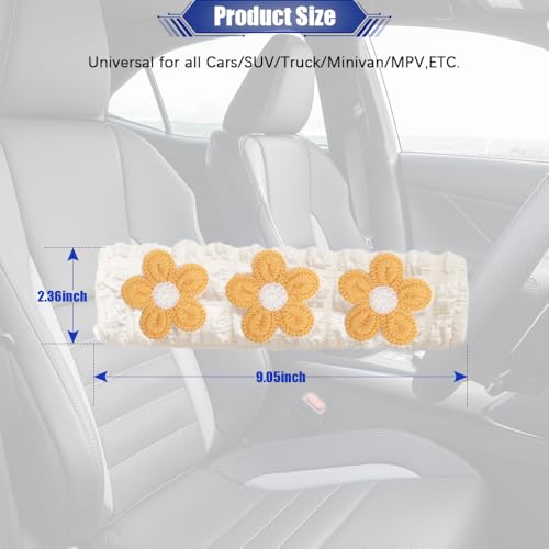 JDDRY 2PC Car Seat Belt Covers Pads,Seat Strap Pads,Auto Seat Belt Pad,Fit for Most Vehicles,Car Interior Accessories(Three Flower,Yellow) - color: Three Flower-Yellow