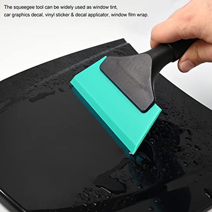 EHDIS Small Squeegee 5 inch Rubber Window Tint Windshield Scraper for Car,Glass, Mirror, Shower, Door,Bathroom Cleaning (Light Blue) - color: Light Blue