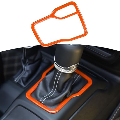 RT-TCZ for Wrangler JL Orange Gear Shift Trim Cover Frame for Jeep Wrangler JL JLU Gladiator JT 2018-2024 Orange Interior Accessories - color: Orange