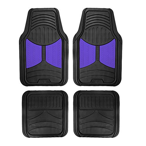 FH Group Automotive Floor Mats - Heavy-Duty Monster Eye Rubber Floor Mats for Cars, Universal Fit Full Set, ClimaProof Floor Mats, Trimmable Floor Mats For Most Sedan, SUV, Truck Floor Mats Blue - color: Indigo, style: Floor Mat Set