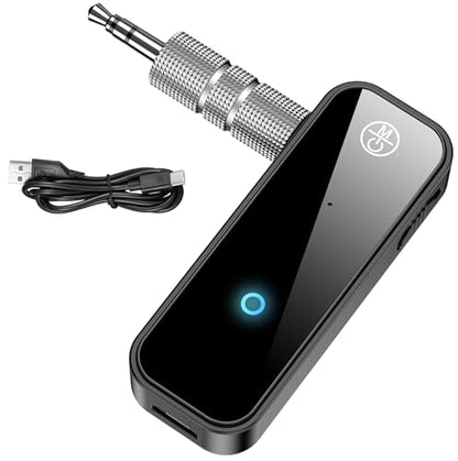 Upgraded AUX Bluetooth 5.4 Adapter for Car, 2 in 1 Wireless Bluetooth Transmitter and Receiver, 3.5mm Jack Wireless Audio Adapter Dongle for PC, TV, Headphone, Car, Home Audio Speaker, Hands-Free Call - style: A(Standard)