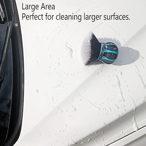 Car Interior Brush and Vent Cleaner Set - Premium Soft Fur Leather Brush & Dual-Ended Detailing Brush for Car Detailing, Vents, Crevices - 2.75inch Ball Head & 8.6inch Gap Brush