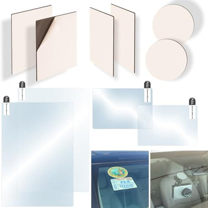 10Pcs Heavy Duty Dash Cam Sticky Pads and Windshield Electrostatic Film,Heat Resistant Double Sided Sticky Tape for GPS Holder,Dashboard Phone Mount Stronger Bond,Customizable,No Residue,Easy Install - color: The White Double-sided Sticker Adhesive