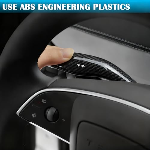 YHCDSEA Steering Lever Cover for Tesla Model Y Juniper, Gear Shift Cover Accessory - Decorative Cover (My Juniper-Glossy Carbon Fiber Pattern) - style: MY Juniper-Glossy Carbon Fiber Pattern