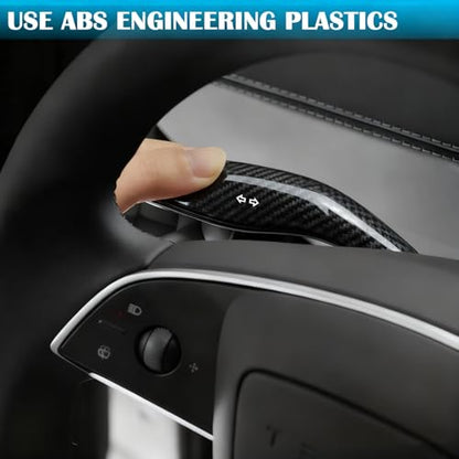 YHCDSEA Steering Lever Cover for Tesla Model Y Juniper, Gear Shift Cover Accessory - Decorative Cover (My Juniper-Glossy Carbon Fiber Pattern) - style: MY Juniper-Glossy Carbon Fiber Pattern