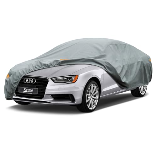 Kayme Heavy Duty Car Cover Custom Fit Audi A3 Sedan Waterproof All Weather for Automobiles, Full Exterior Covers Sun Rain UV Protection.（Deliver About 3-10 Days） - size: Custom Fit Audi A3