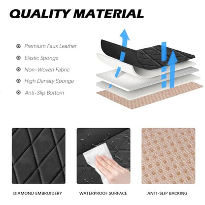 Front Bottom Seat Cover for Cars, 2-Pack Luxury Faux Leather Car Bottom Seat Cover Auto Seat Cushion, Anti-Slip, Waterproof, Universal Fit, Black - color: Front Seats - Black