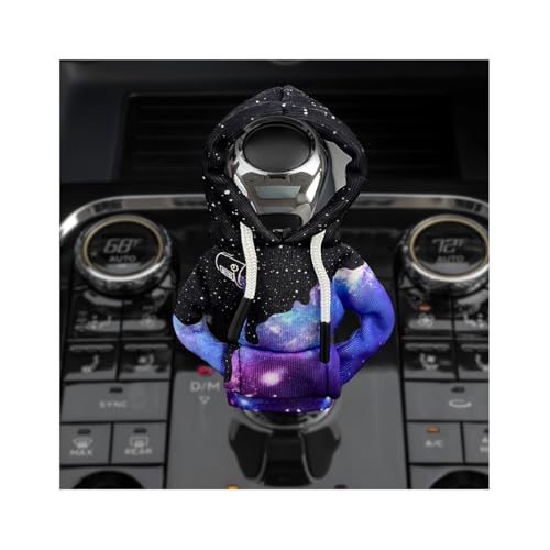 Car Shift Knob Hoodie Cover, Funny Shifter Stick Hoodie Protector Mini Gear Lever Decor, Fashionable Gear Shifter Shirt Sweater Universal Interior Decoration for SUV Truck RV (Starry Sky) - color: Starry Sky