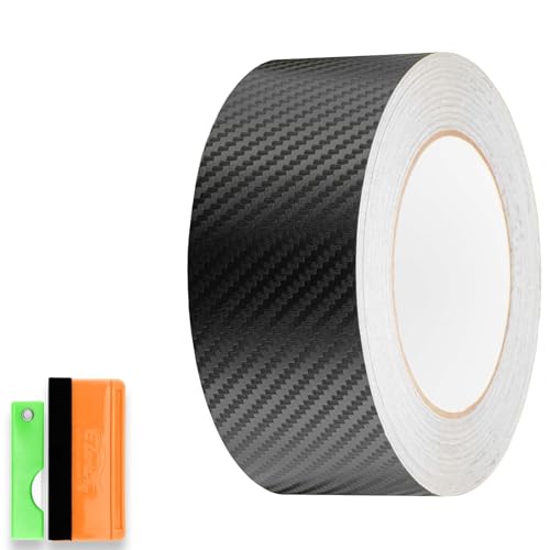Free Tool Kit 3D Carbon Fiber Black Vinyl Wrap Kit for Black Out Chrome Delete Window Trim Door Trim 2Inch x 25Feet - color: 3D Carbon Fiber Black, size: 2 in x 25 FT