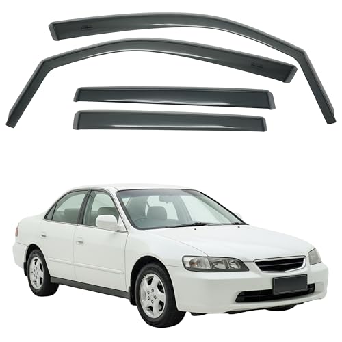 in-Channel Car Window Rain Guard Compatible with Honda Accord K9 (1998-2002) 4pcs, Taiwan Made Precise & Transparent Car Wind Deflectors No Water Leakage Visors - size: Accord K9 (1998-2002) 4pcs