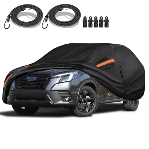 Special 16 Layers Full Car Cover Fit for Subaru Forester 2009-2024, Ultra Heavy 600D Oxford Cloth, Can Withstand Summer Sun Exposure and Winter Snow, Rain, Dust, and UV All Weather, Black - color: Fit for 2009-2024 Subaru Forester