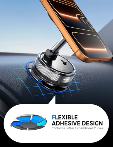 eSamcore 2.75" Dashboard Sticky Pad for Vacuum Suction Magnetic Phone Holder, Flexible Car Dash Mounting Disk with Adhesive for Vacuum Absorption Magnetic Bracket [2-Pack] - style: 2-Pack Sticky Pad