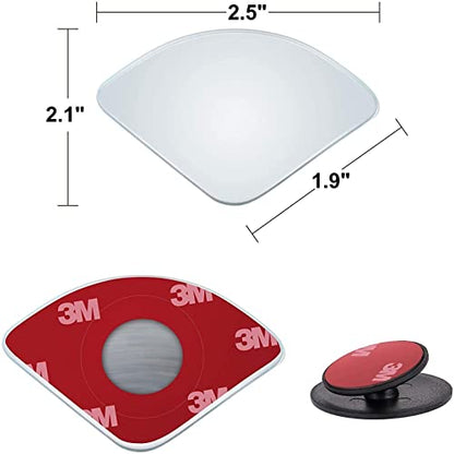 Verivue 2.5-Inch Fan-Shaped Blind Spot Mirrors for Cars, Universal Fit, HD Convex Wide Angle, Stick-On Frameless Side Mirror Blindspot, Adjustable Design Blind Spot Mirrors 2-Pack - size: Fan Shaped