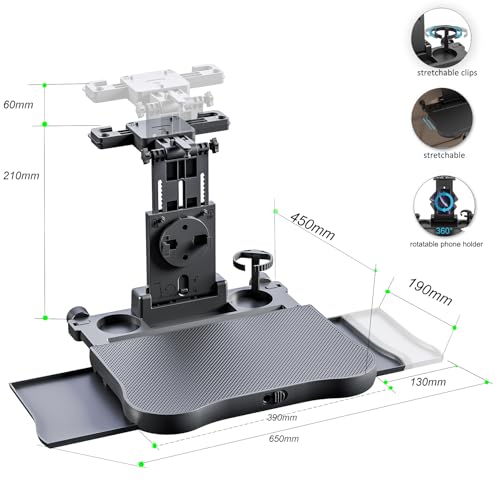 Car Steering Wheel Tray Back Seat Tray,Extension Steering Wheel Desk Car Food Eating Tray Table,Car Laptop Desk with Phone/Tablet/Cup Holder for SUVs,Trucks & Vans - size: 17.7"*25.6"
