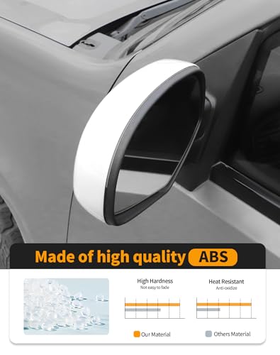 White Fully Mirror Caps Covers Compatible with 2007-2014 Chevy Silverado GMC Sierra Avalanche Tahoe Suburban Yukon Escalade ESV Side View Door Mirror Cover Caps (Left Right) - color: Fully Caps White