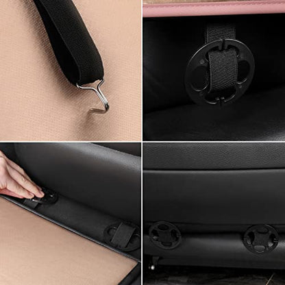 Sanwom Universal Front Leather Car Seat Covers Pink 2 Pcs Luxury Seat Covers, Anti-Slip Waterproof Auto Driver Cushions Fit SUV Pickup Van Sedan, Chevy Silverado GMC Sierra Dodge Ram Tacoma Ford - color: Pink-FRONT PAIR