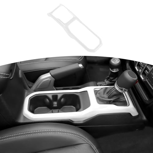 RT-TCZ for Jeep JL Gear Shift Cup Holder Panel Trim Cover for Jeep Wrangler JL JLU 2018 up for Gladiator JT 2020 up White Interior Accessories - color: White