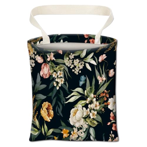 Car Trash Can, Cute Car Trash Bag, Hanging Car Organizer and Storage Bag, Trash Bin for Car Accessories, Vehicle, Travelling, Camping Watercolor Flowers - color: Watercolor Flowers