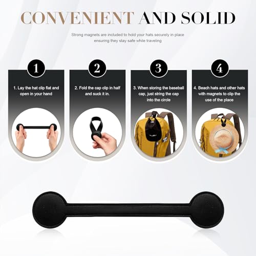 Travel Clip for Bags, Strong Leather Holder with Secure Closure, Lightweight Hook for Purses, Backpacks, Tote Bags, Luggage, Beach Accessories, and Vacation Essentials (1-Pack) ﻿ - color: Black