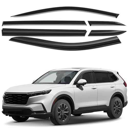 Window Deflectors Smoke Tinted Tape-On Side Window Vent Visor Deflectors Rain Guards Compatible with Honda CR-V 2023-2026 - 6 pcs. GW0571 - color: For CR-V 23-26