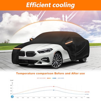 Car Cover for BMW 2 Series /M2/M250i/250i/i/220i 2014-2025, Waterproof 210D Oxford Cloth and Cotton Cover Outdoor Full Car Covers with Zipper Windproof Heavy Duty All Weather Protection - size: for BMW 2 Series 2014-2025