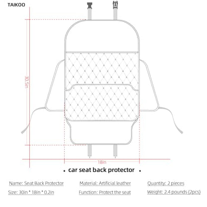 TAIKOO Seat Back Protector + Large Capacity Pocket Storage Organizer,Preventing The Impact of Children Stepping on The Seat Backrest (Style A-Brown) - color: Style A-Brown