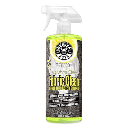 Chemical Guys Foaming Citrus Fabric Clean Carpet & Upholstery Cleaner, Ready to Use, Sprayable (for Carpets, Seats & Floor Mats), Safe for Cars, Home, Office, & More, 32 fl oz, Citrus Scent - size: 32 Fl Oz (Pack of 1)